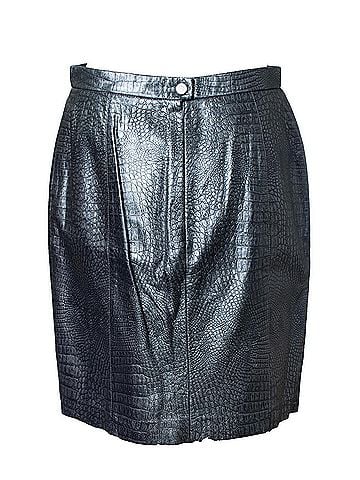 Escada Escada, croc embossed metallic leather skirt (view 2)
