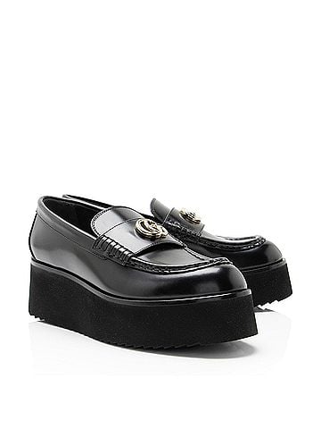Gucci Gucci Shiny Calfskin GG Creeper Platform Loafers - Size 7.5 / 37.5 (view 2)