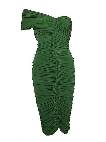 Lanvin Lanvin Green draped dress with one shoulder (view 1)