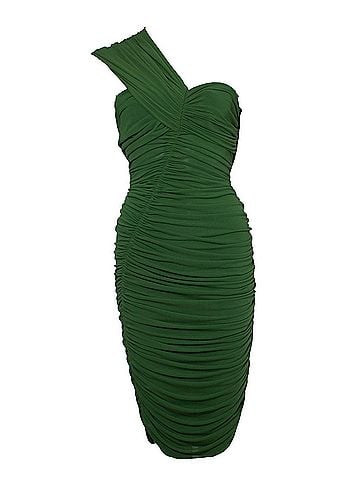 Lanvin Lanvin Green draped dress with one shoulder (view 2)