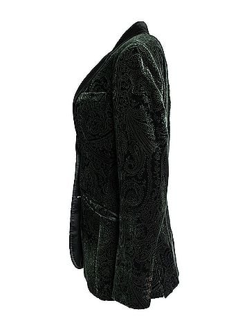 ETRO Etro, green velvet blazer with paisley print (view 2)