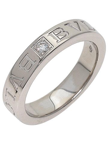 Bvlgari Bulgari Double Logo 1P Diamond Ring, 18K White Gold, Women's BVLGARI (view 2)