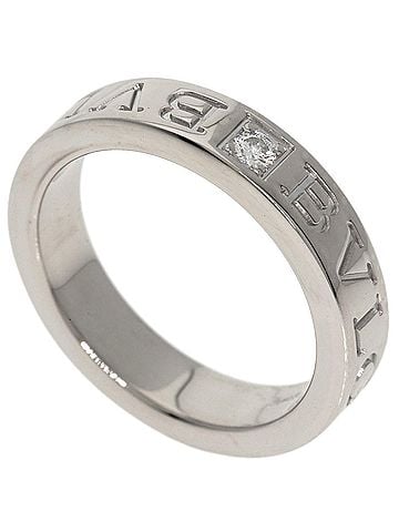 Bvlgari Bulgari Double Logo Diamond Ring, 18K White Gold, Women's BVLGARI (view 1)