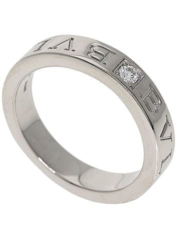 Bvlgari Bulgari Double Logo Diamond Ring, 18K White Gold, Women's BVLGARI (view 1)
