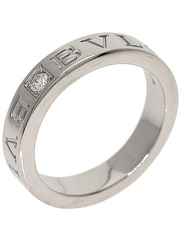 Bvlgari Bulgari Double Logo Diamond Ring, 18K White Gold, Women's BVLGARI (view 2)