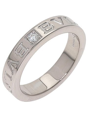 Bvlgari Bulgari Double Logo Diamond Ring, 18K White Gold, Women's BVLGARI (view 2)