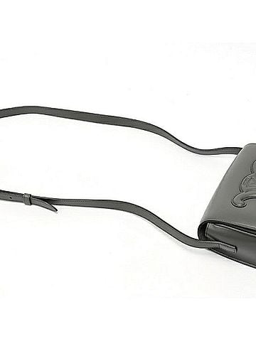 Céline Celine Folco Cuir Triomphe Shoulder Bag 19826, Smooth Calfskin, Gray (view 2)