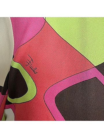Emilio Pucci Emilio Pucci Graphic-Print Tie-Waist Midi Dress in Multicolor Viscose (view 2)