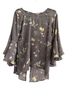 Lauren Conrad Floral Gray Yellow Pink Blue Blouse Size S - photo 1