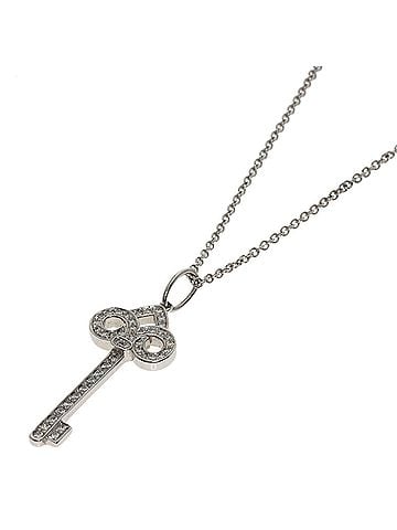 Tiffany & Co. Tiffany &amp; Co. Fleur de Lis Key Diamond Necklace, Platinum PT950/18KWG, Women's. (view 1)