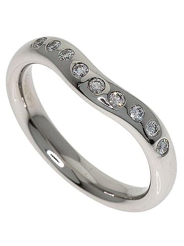 Tiffany & Co. Tiffany &amp; Co. Curved Band Diamond Ring, Platinum PT950, Women's Ring. (view 1)