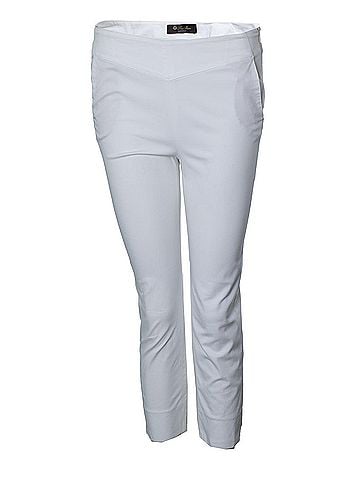 Loro Piana Loro Piana, white cropped linen capri pantalon (view 1)