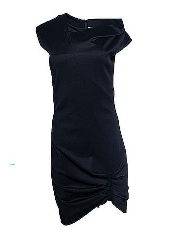 Helmut Lang Helmut lang, black asymmetric off shoulder dress (view 1)