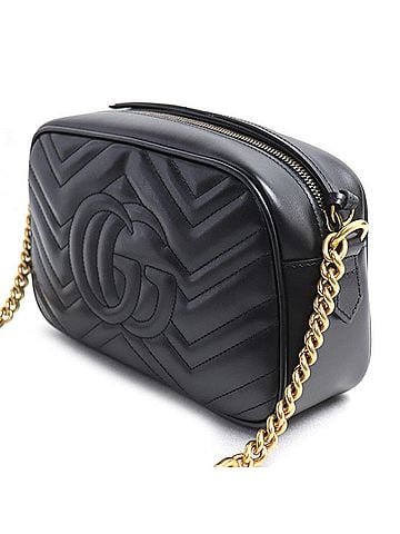 Gucci GUCCI GG Marmont Small Camera Bag Shoulder Black 447632 DTD1T 1000 (Slightly Damaged/Defective Item) Women's (view 2)