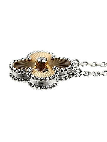 Van Cleef & Arpels Van Cleef &amp; Arpels Vintage Alhambra Necklace VCARPNTH00 18KWG White Gold 18KPG Pink 7.5g 37cm 41cm 2024 Holiday Limited Edition Women's (view 2)