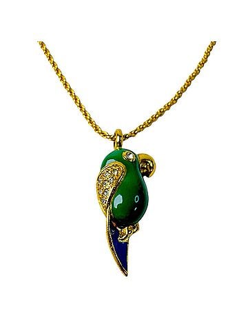 Christian Dior Christian Dior Dior Parrot Motif Rhinestone Necklace Vintage Women's (view 1)