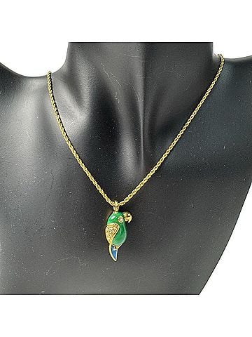 Christian Dior Christian Dior Dior Parrot Motif Rhinestone Necklace Vintage Women's (view 2)