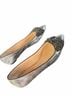 Tory Burch 100% Leather Silver Flats Size 9 - photo 5
