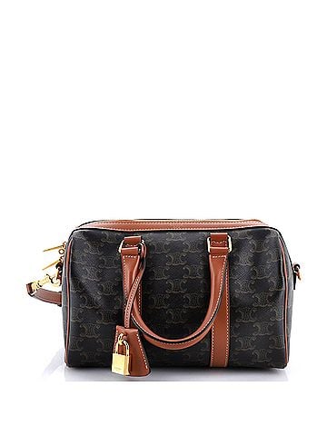 Céline Boston Bag Triomphe Coated Canvas Medium (view 1)