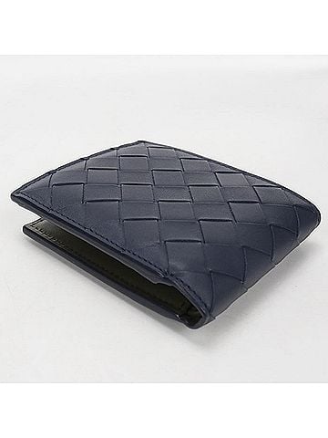 Bottega Veneta BOTTEGA VENETA Bottega Veneta Bi-fold Wallet Intrecciato Men's Navy (view 2)