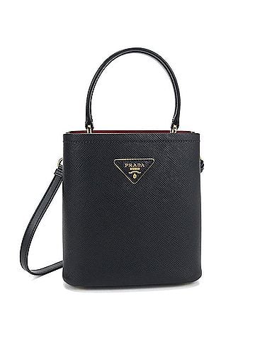 Prada PRADA Prada handbag 1BA217 Saffiano leather small bag 2WAY Panier women's black (view 1)