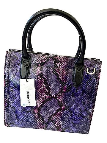 Brahmin Small Caroline Purple Potion Winterlight Leather Crossbody Bag (view 2)