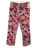 Loft 37 Floral Red Pink Tan Blue Casual Pants Size 6 - photo 1