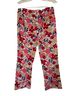 Loft 37 Floral Red Pink Tan Blue Casual Pants Size 6 - photo 2