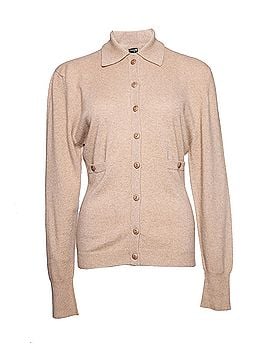 Chanel Chanel, camel cashmere cardigan. (view 1)