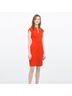 Zara Solid Orange Cocktail Dress Size S - photo 4