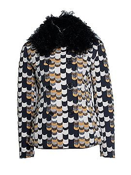 Prada Prada F/W 2014 Short yellow &amp; black afghan coat (view 1)