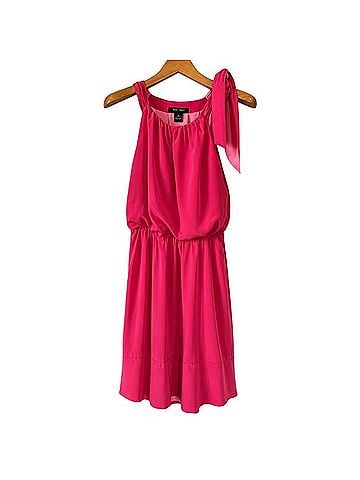 White House Black Market Tie Shoulder Blouson Dress Casual Dress (view 1)