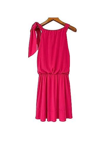 White House Black Market Tie Shoulder Blouson Dress Casual Dress (view 2)