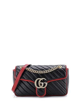 Gucci GG Marmont Flap Bag Diagonal Quilted Leather Small (view 1)