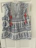 Tribal Floral Blue White Sleeveless Blouse Size XXL - photo 3