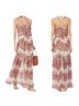 Intermix 100% Silk Floral Ivory Red Blue Cocktail Dress Size 6 - photo 2