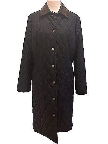 Brooks Brothers Navy Diamond-Quilted Long Puffer Coat (view 1)