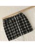 Tecovas 46% Wool 54% Polyester 100% Polyester Plaid Black Ivory Wool Skirt Size 12 - photo 7