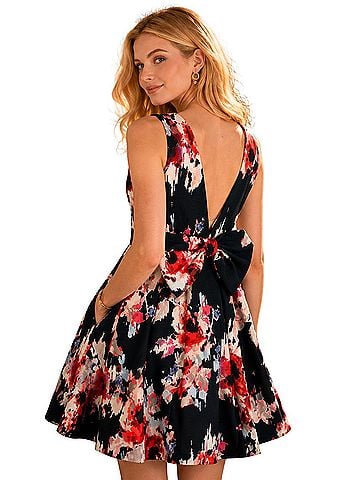 Kate Spade New York Hazy Floral Open Back Bow Dress Cocktail Dress (view 1)