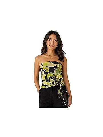Kay Unger Belted Bustier Silk Top (view 1)