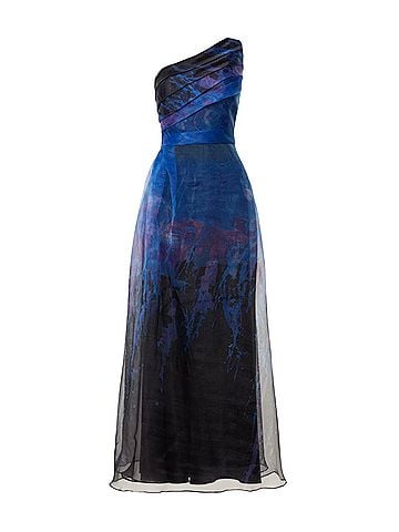 Rene Ruiz Off Shoulder Blue Organza Cocktail Dress (view 1)