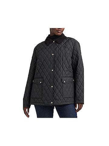 Ralph Lauren Diamond Quilted Corduroy-Trim Jacket Jacket (view 1)