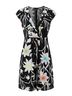Mossimo 100% Polyester Floral Black Multi Color Casual Dress Size L - photo 1