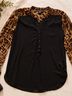 Signature Studio 100% Polyester Leopard Print Black Brown Henley Size M - photo 6