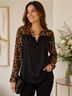 Signature Studio 100% Polyester Leopard Print Black Brown Henley Size M - photo 4