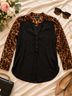 Signature Studio 100% Polyester Leopard Print Black Brown Henley Size M - photo 12