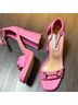 Steve Madden 100% Leather Pink Gold Heels Size 8 1/2 - photo 4