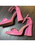 Steve Madden 100% Leather Pink Gold Heels Size 8 1/2 - photo 6