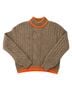 Veda Solid Color Block Brown Orange Pullover Sweater Size M - photo 1