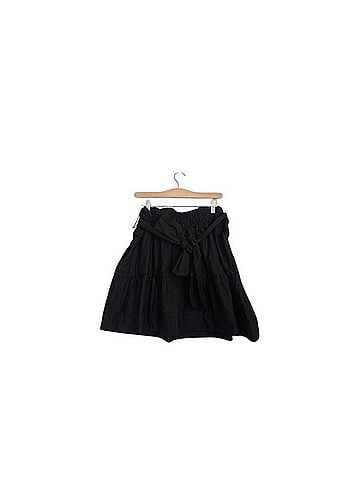 Anthropologie BLACK TIERED ELASTIC WAIST MINI Casual Skirt (view 1)